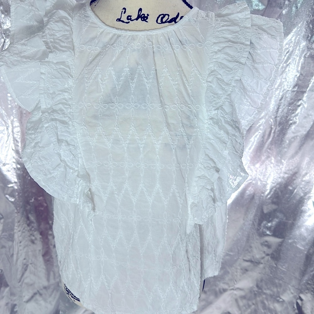 Universal Thread Embroidered Ruffle Sleeve Top - Picture 2 of 11